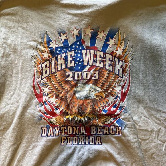 Vintage 2003 Daytona Beach Bike Week Tee Shirt Graphic Size XL Eagle Chopper - Picture 4 of 5